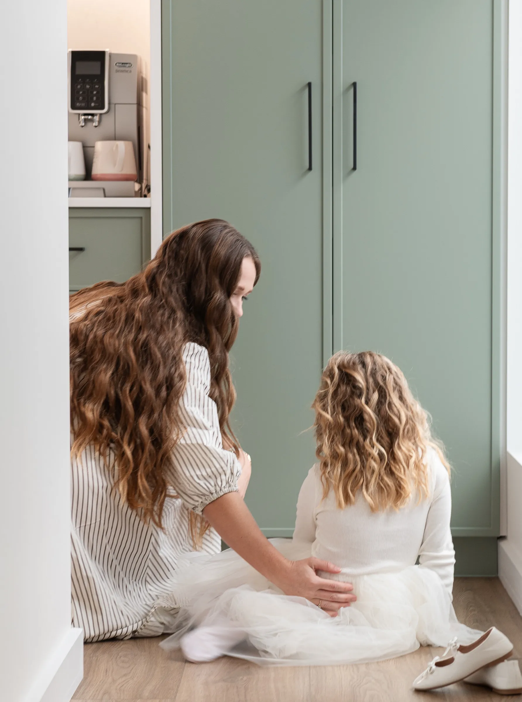Mother and daughter at home