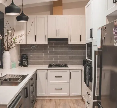 Dornford kitchen renovation — grey tile backsplash